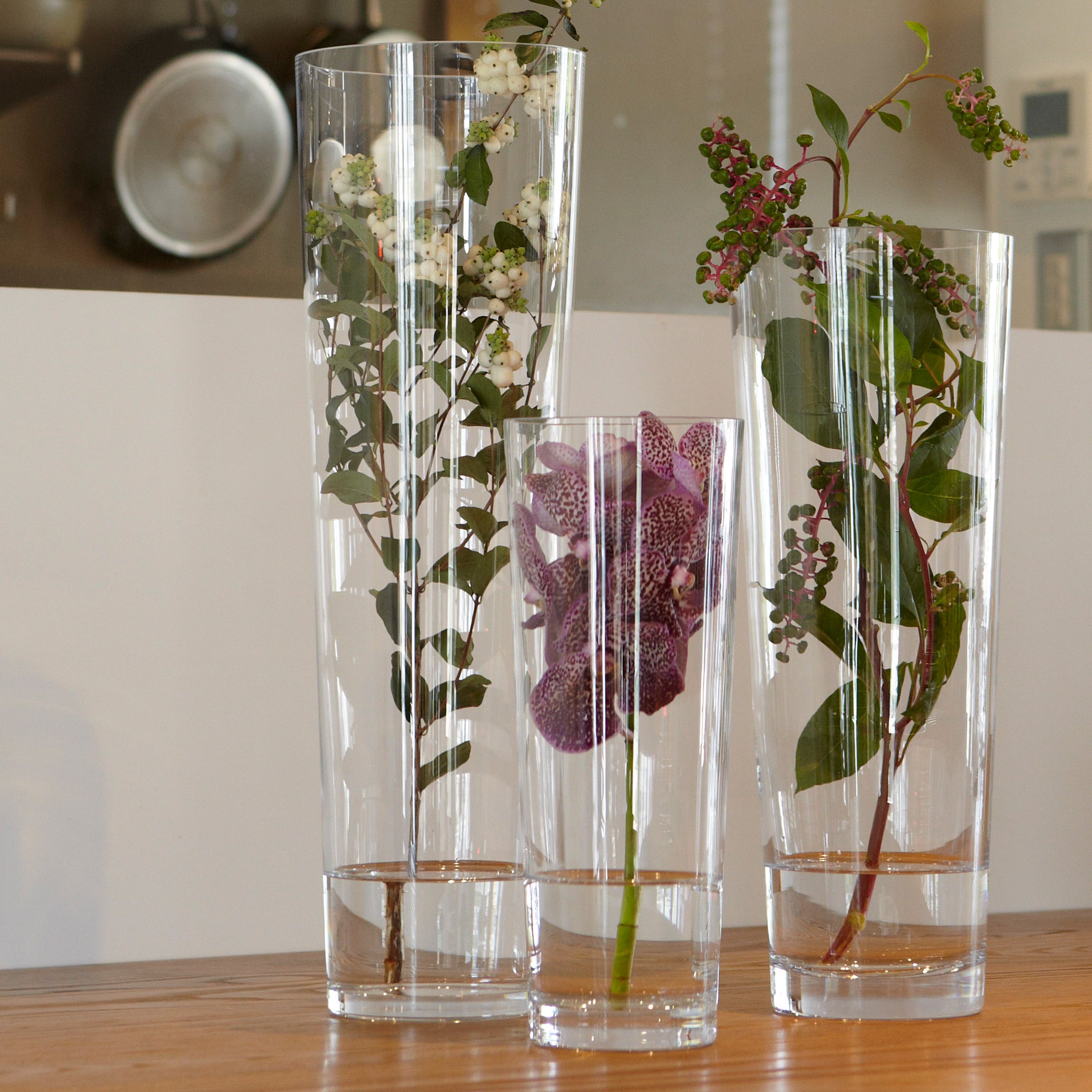 ★ヨーロッパ製★枝などたっぷり飾れるシンプルなガラス【Glass taper-R - グラス テーパー アール】