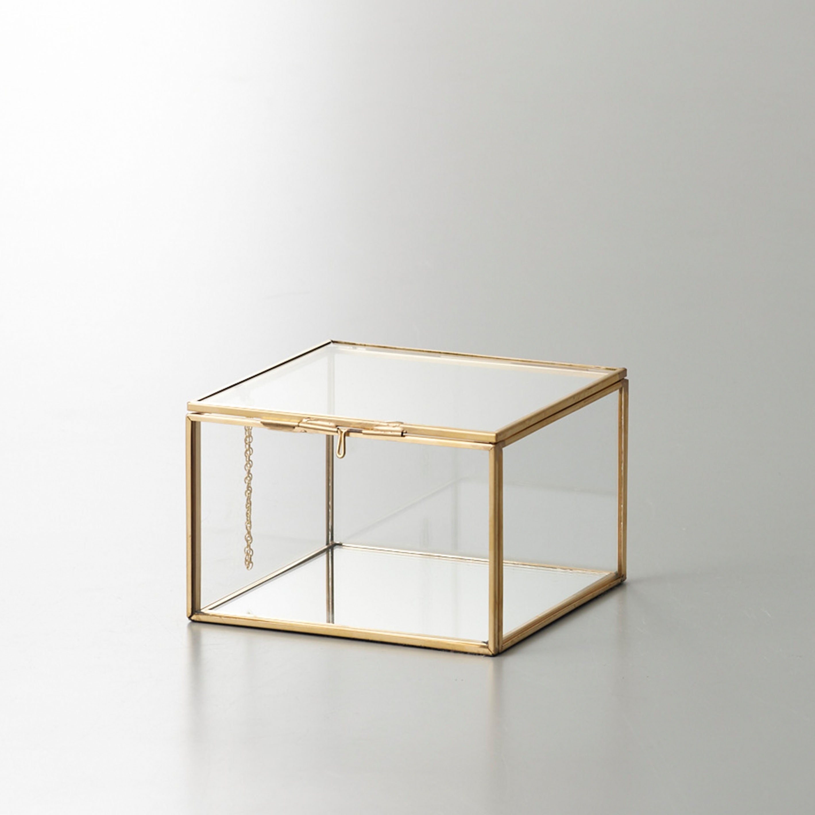 ジュエリーケースのような真鍮とガラスのアレンジボックス【Jardin miniature - ジャルダンミニアチュール】