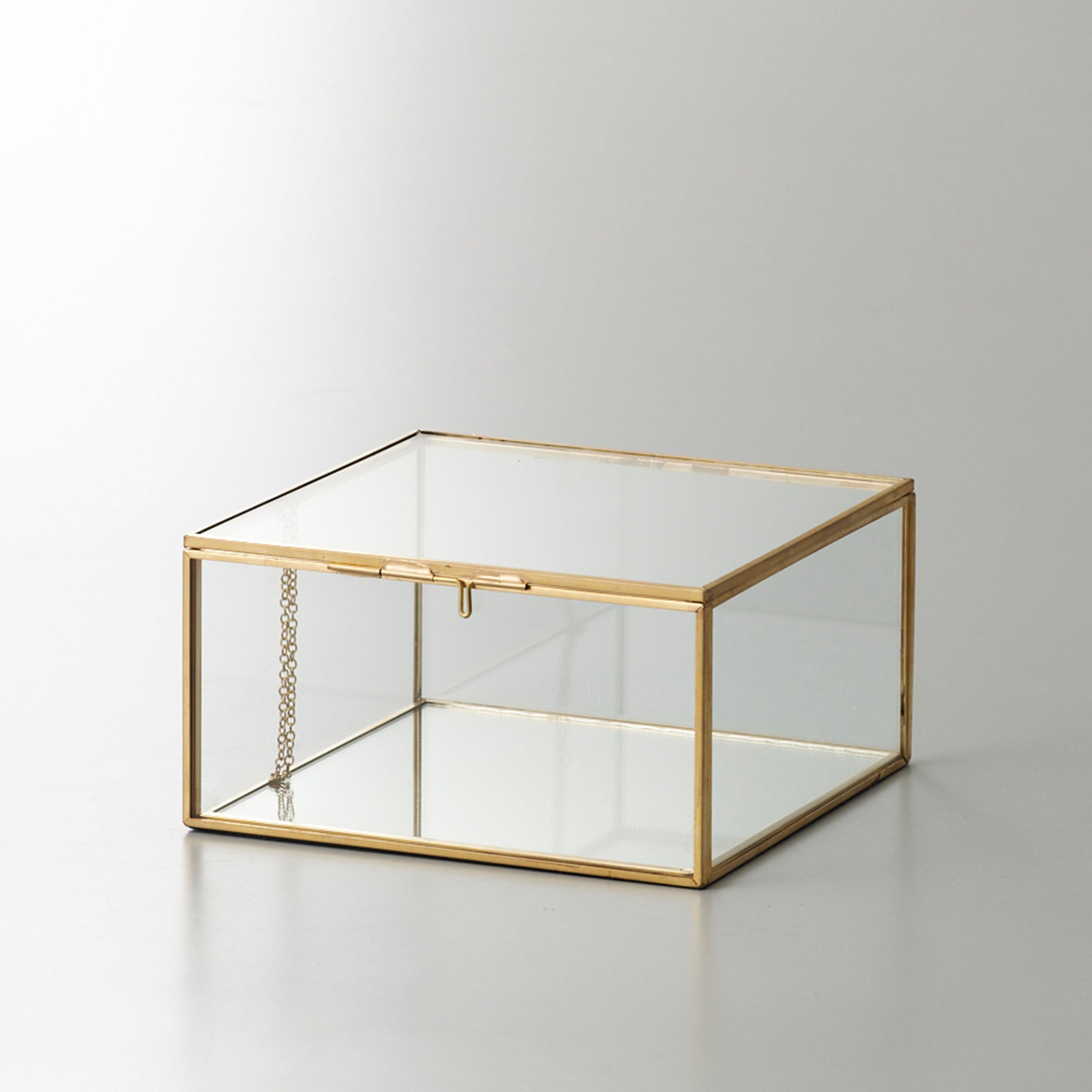 ジュエリーケースのような真鍮とガラスのアレンジボックス【Jardin miniature - ジャルダンミニアチュール】