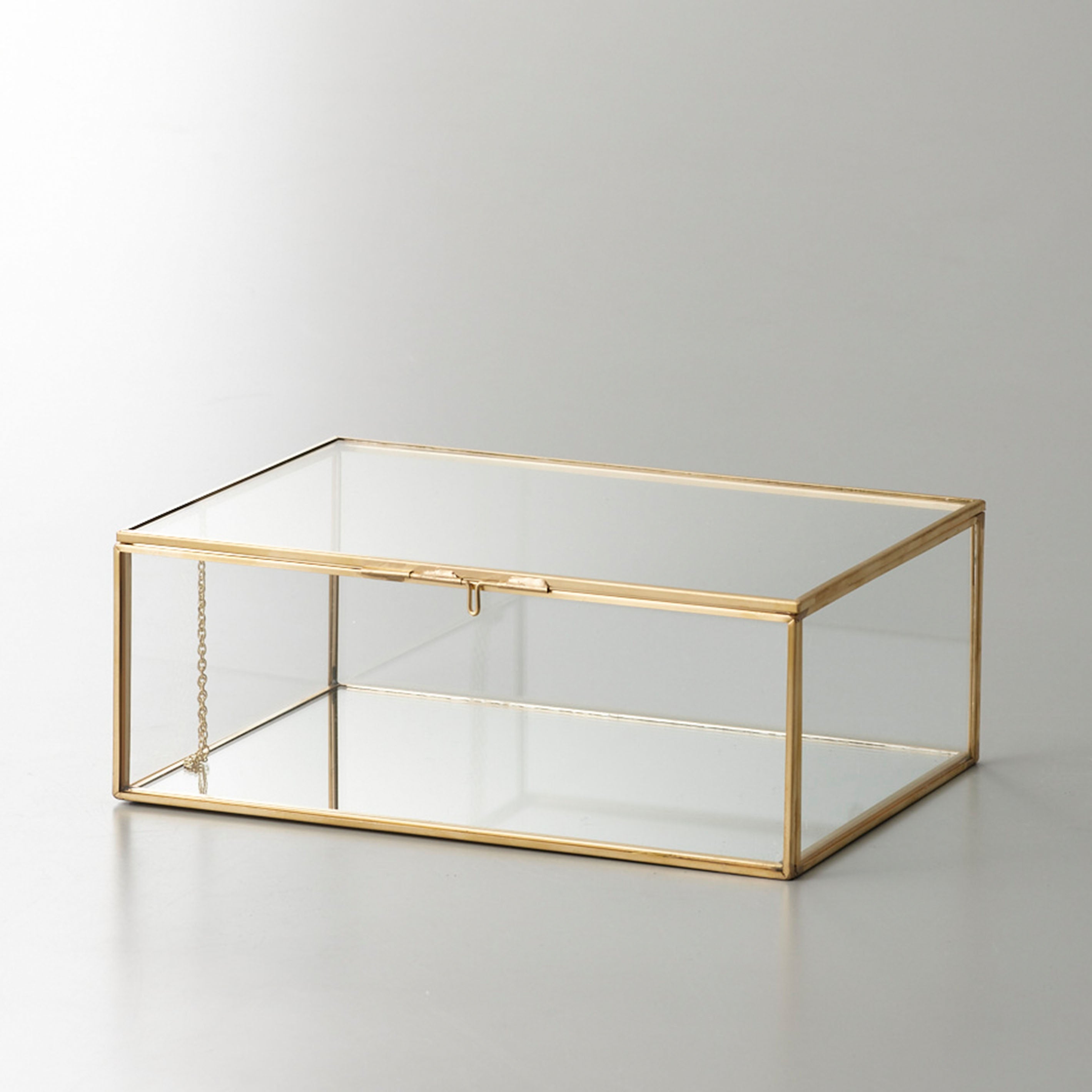 ジュエリーケースのような真鍮とガラスのアレンジボックス【Jardin miniature - ジャルダンミニアチュール】