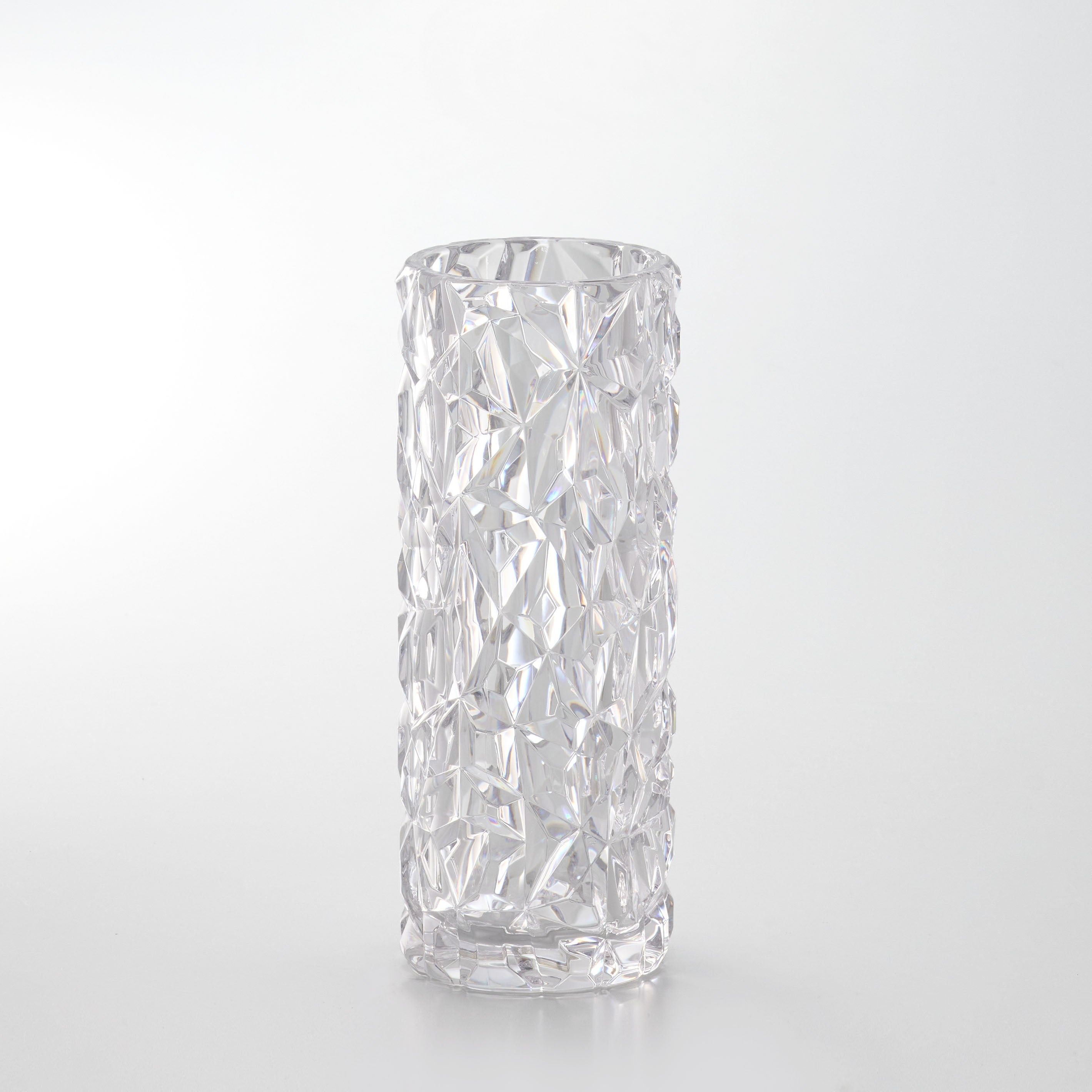 クリスタルガラスのような立体感が魅力の花瓶【PC glitter - ピーシー グリッター】割れにくいポリカーボネート製!