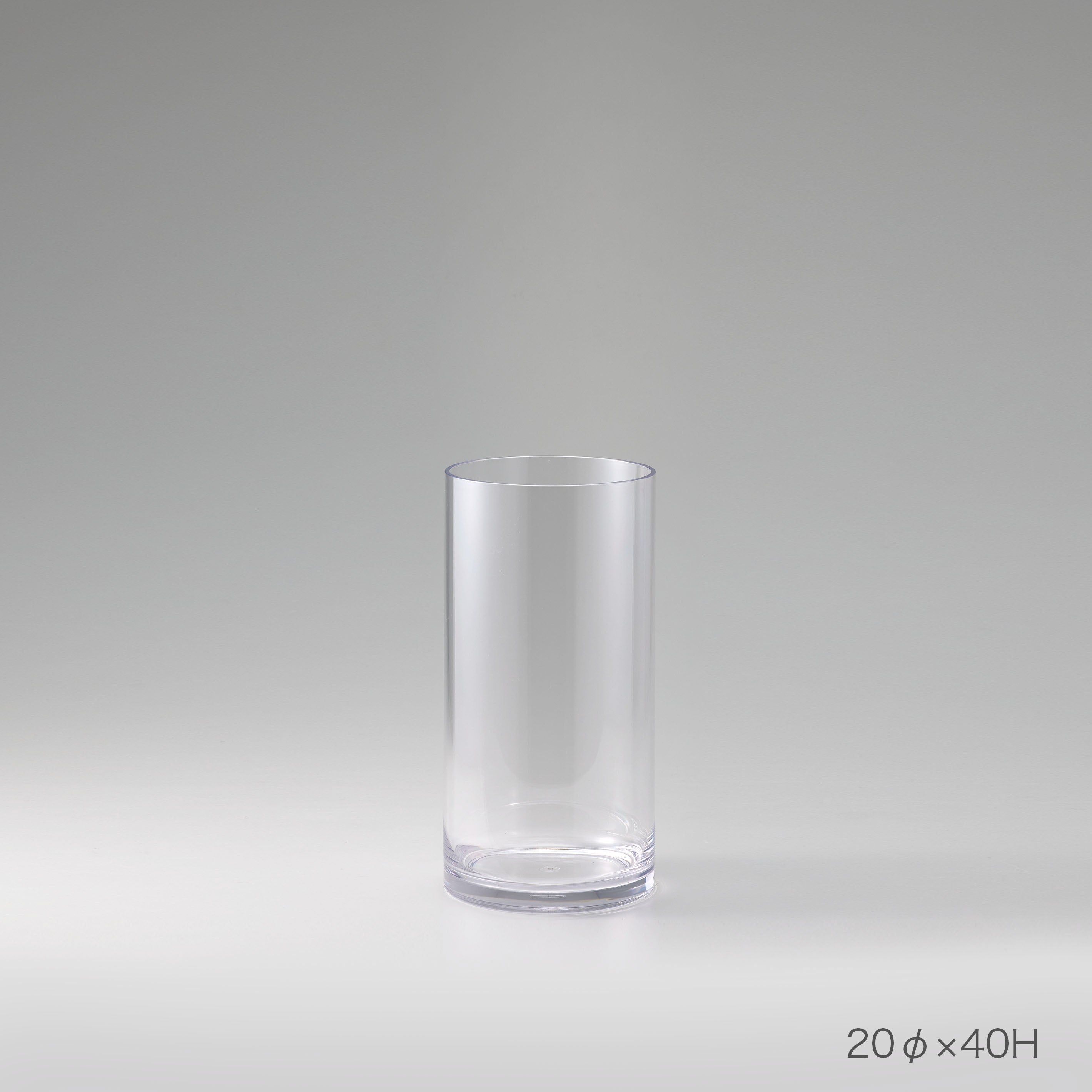 定番のシリンダーの花瓶【PC straight-R φ20 - ピーシー ストレート アール】割れにくいポリカーボネート製