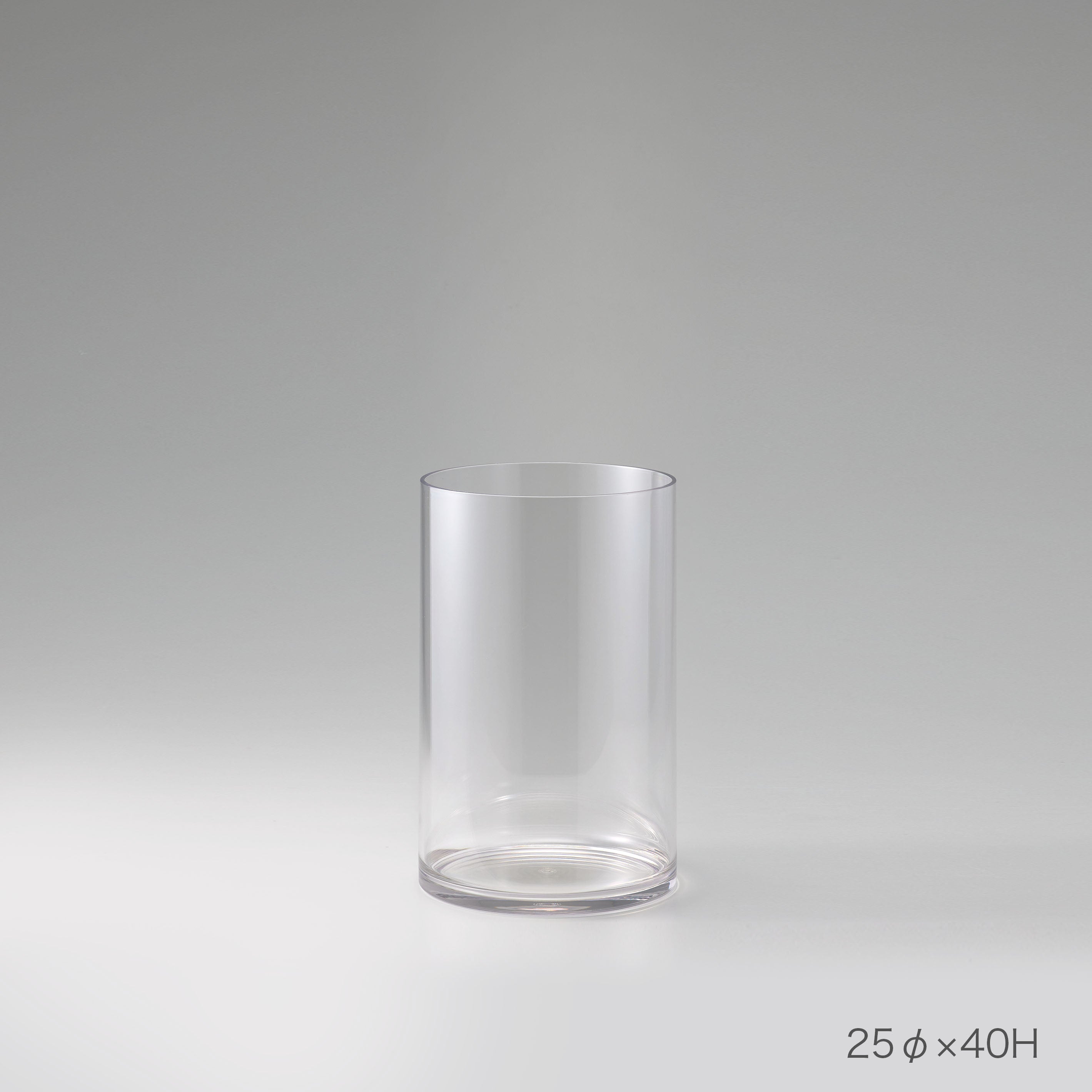 定番のシリンダーの花瓶【PC straight-R φ25 - ピーシー ストレート アール】割れにくいポリカーボネート製