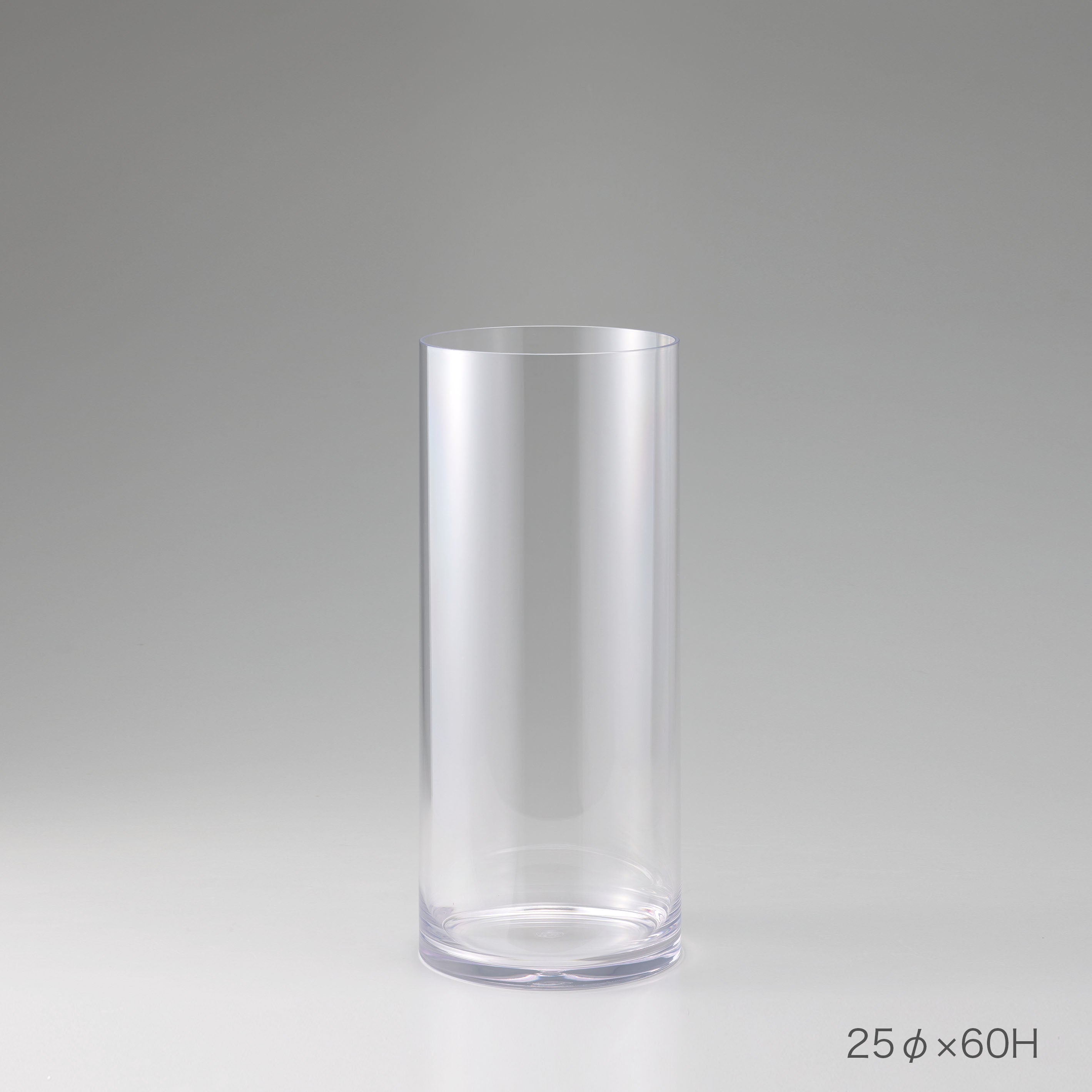 定番のシリンダーの花瓶【PC straight-R φ25 - ピーシー ストレート アール】割れにくいポリカーボネート製