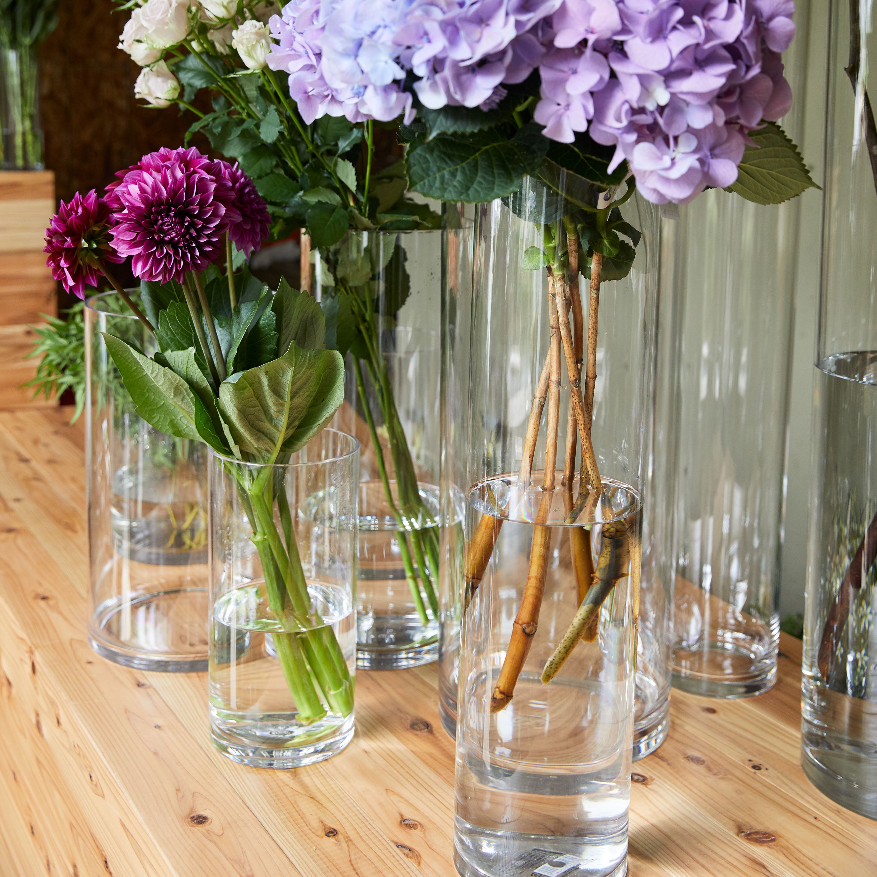 定番のシリンダーの花瓶【PC straight-R φ10 - ピーシー ストレート アール】割れにくいポリカーボネート製