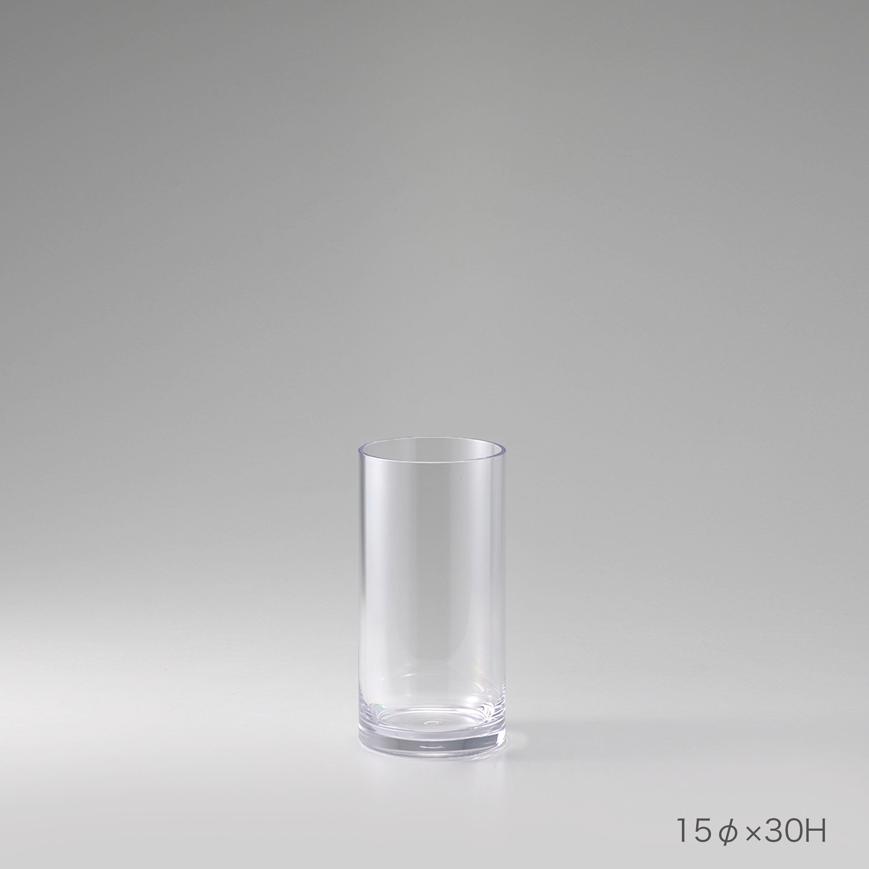定番のシリンダーの花瓶【PC straight-R φ15 - ピーシー ストレート アール】割れにくいポリカーボネート製
