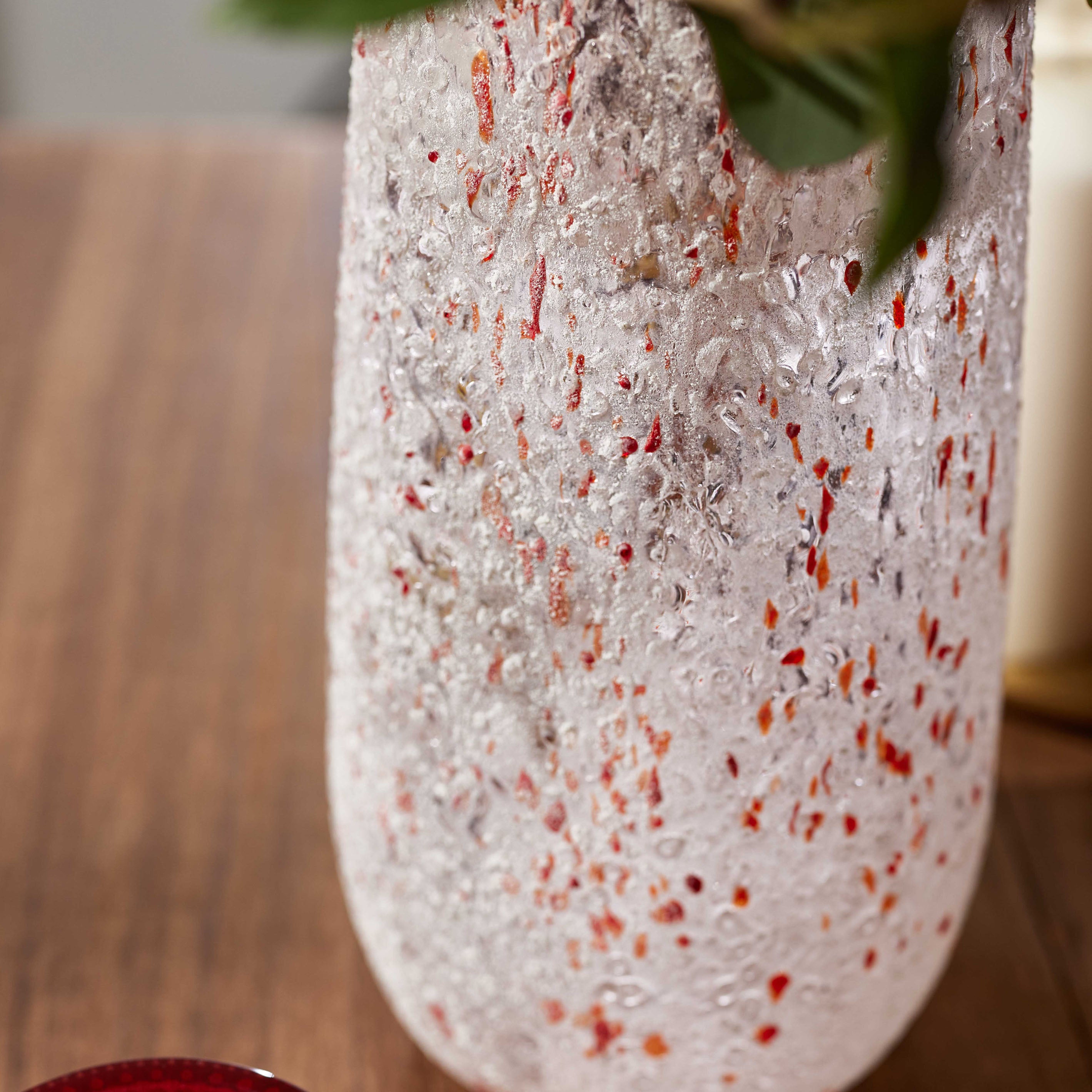 まるで氷のようなテクスチャのガラスの花瓶【snow - スノウ】