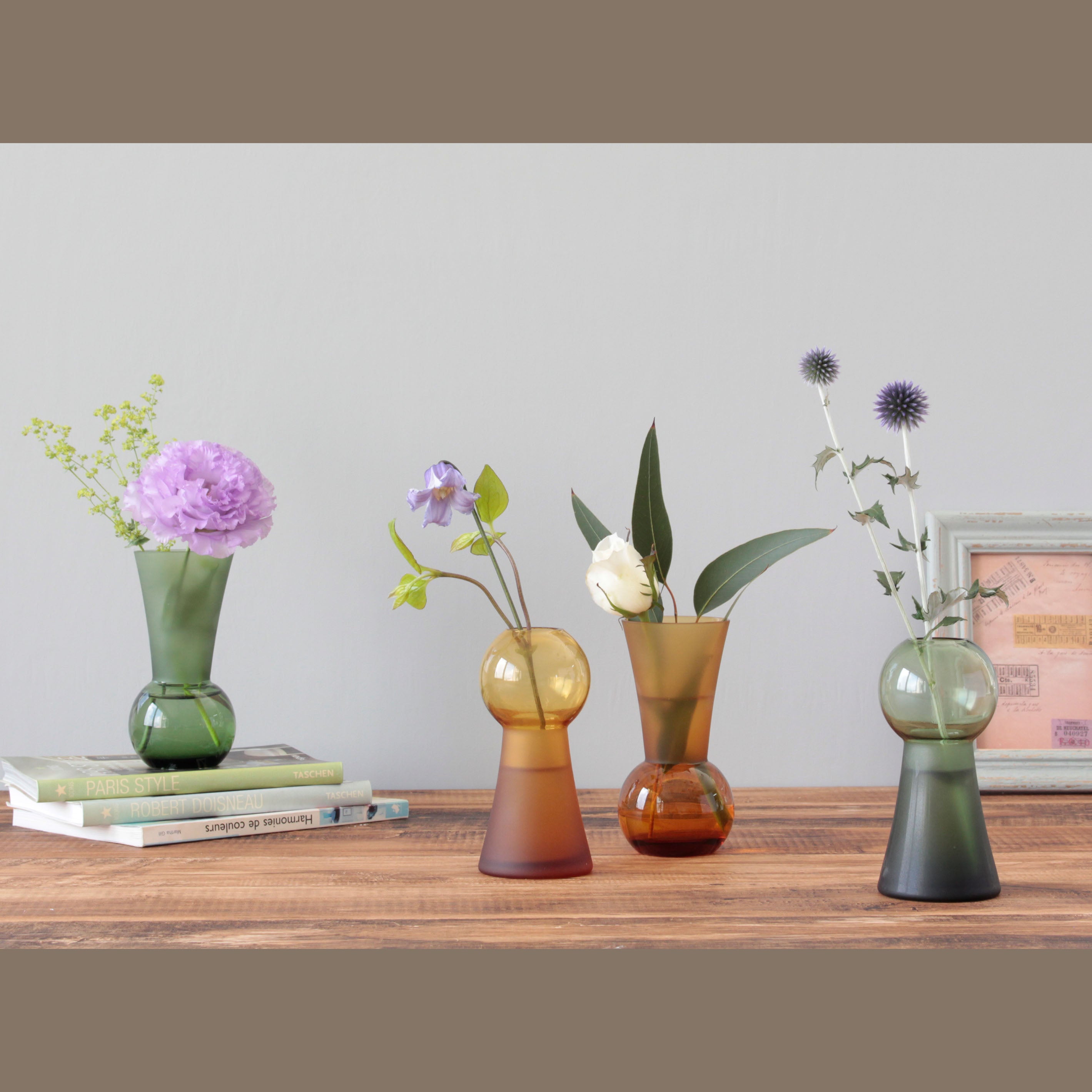 ○と△のカタチの組み合わせがユニークなガラスの花瓶【teruteru - テルテル】