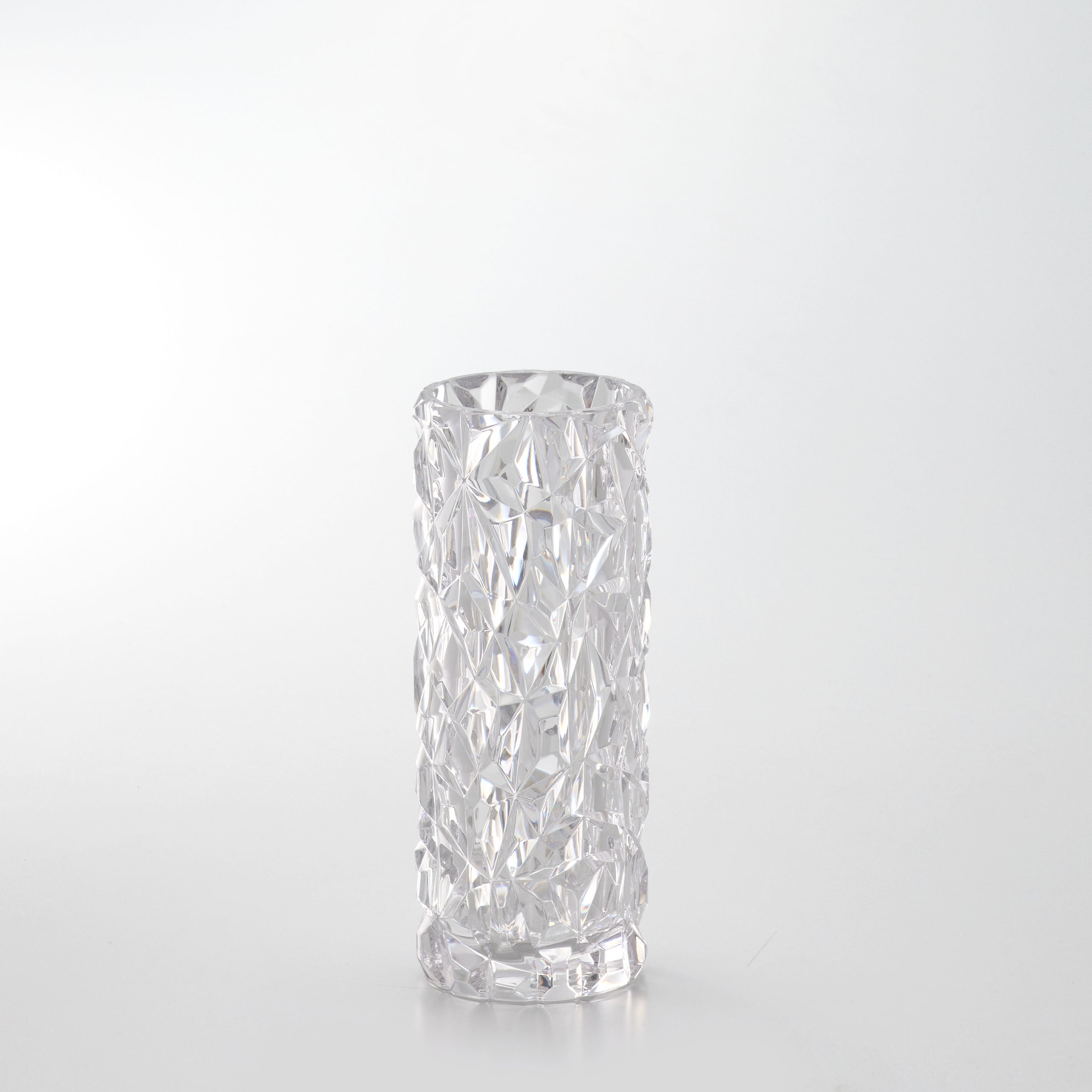 クリスタルガラスのような立体感が魅力の花瓶【PC glitter - ピーシー グリッター】割れにくいポリカーボネート製！
